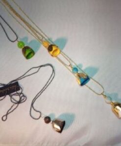 Necklace from bronze and cocoon -053