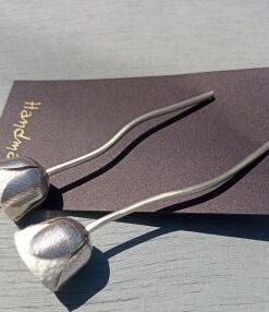 Bronze earrings with cocoon