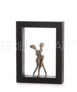 Μπρούτζινη φιγούρα σε ξύλινο πλαίσιο