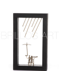 Μπρούτζινη φιγούρα σε ξύλινο πλαίσιο