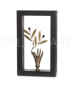 Μπρούτζινη φιγούρα σε ξύλινο πλαίσιο