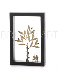 Μπρούτζινη φιγούρα σε ξύλινο πλαίσιο