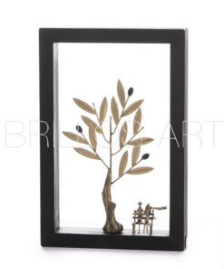 Μπρούτζινη φιγούρα σε ξύλινο πλαίσιο