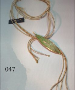 Κολιέ με φύλλο ελιάς - πράσινη οξείδωση -ΦΕ 047