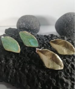 Earrings with bronze skin sheet -Σ2